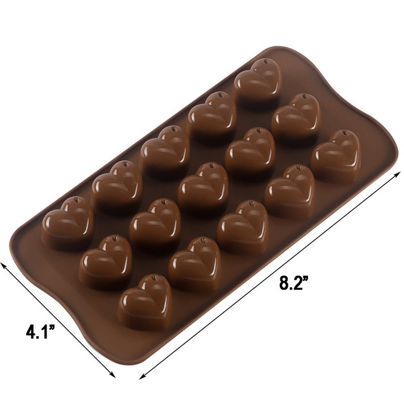 SOSOHOME Silicone Heart Chocolate Mold, Candy Molds for Party, Wedding, Jelly, Heart Shaped Ice Cube, Pack of 2 - Image 2